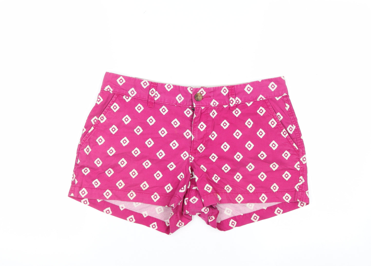 Old Navy Women Pink Geometric Chino Shorts Size 8