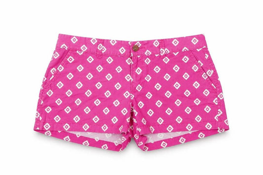 Old Navy Women Pink Geometric Chino Shorts Size 8