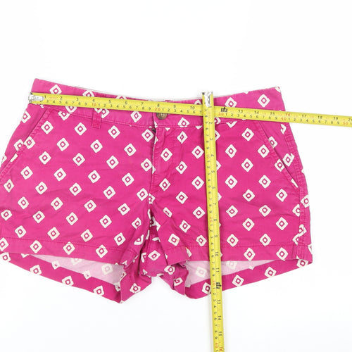 Old Navy Women Pink Geometric Chino Shorts Size 8