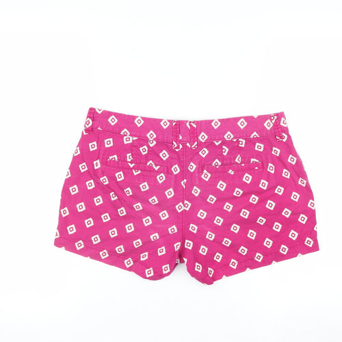Old Navy Women Pink Geometric Chino Shorts Size 8