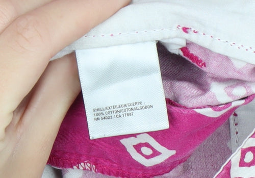 Old Navy Women Pink Geometric Chino Shorts Size 8