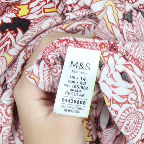 Marks and Spencer Women’s Multicoloured Paisley Slip Midi Dress Size 14