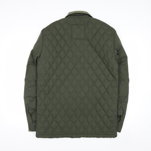 Ben Sherman Mens Green Quilted Mid-Length Jacket S