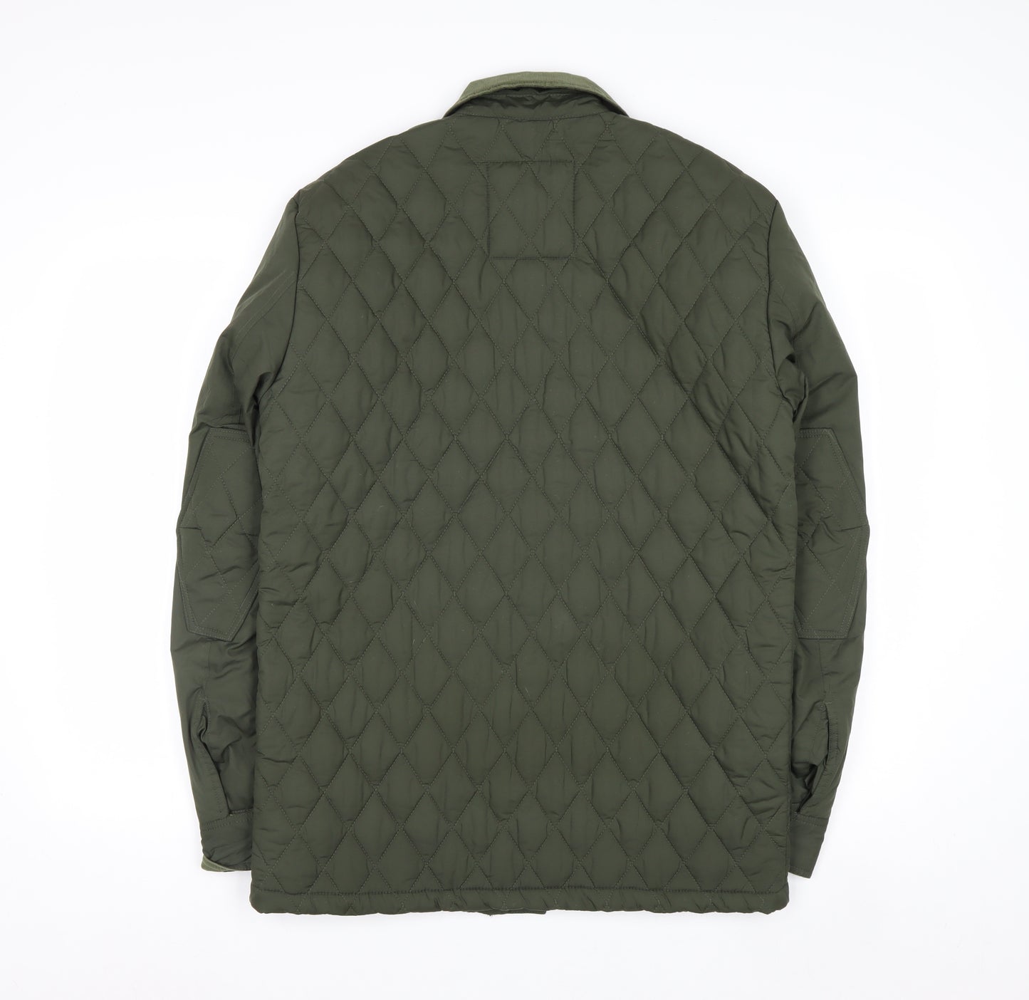 Ben Sherman Mens Green Quilted Mid-Length Jacket S