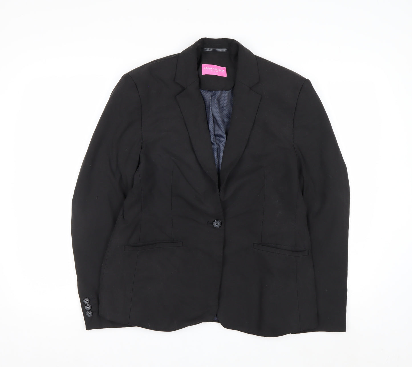 Brook Taverner Women's Black Single-Breasted Suit Jacket Size 14R