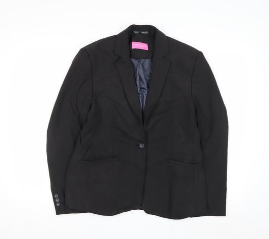 Brook Taverner Women's Black Single-Breasted Suit Jacket Size 14R