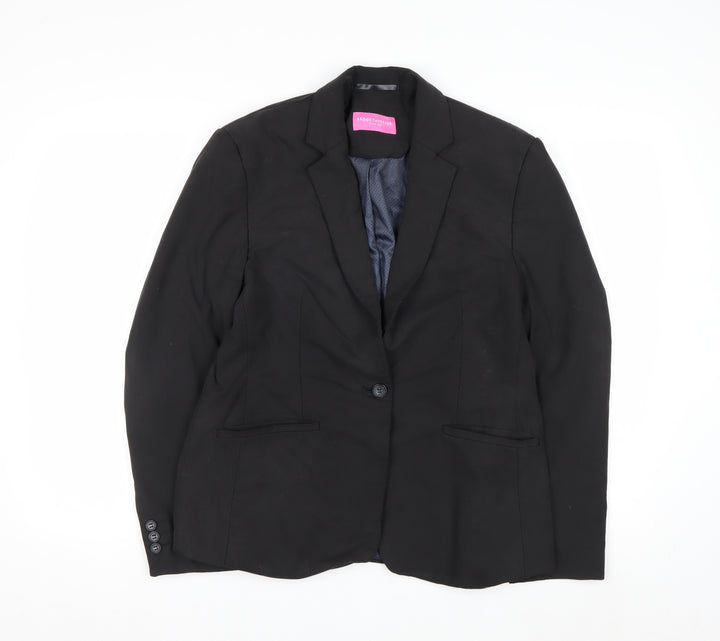 Brook Taverner Women's Black Single-Breasted Suit Jacket Size 14R