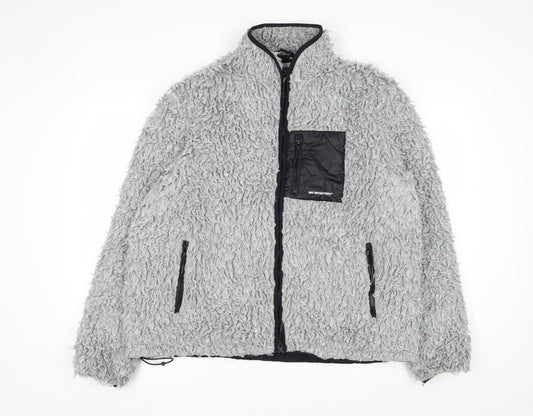 MKI Miyuki Zoku Men’s Grey Full Zip Fleece Sweatshirt Size L