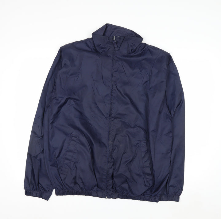 Michael Austin Men's Blue M Windbreaker Nylon Full Zip Jacket