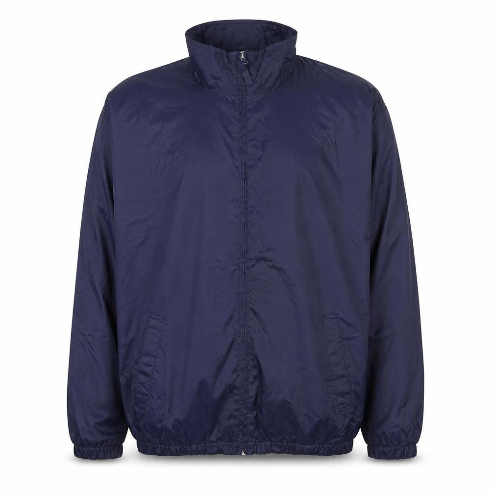Front view of Michael Austin Men's Blue M Windbreaker Nylon Full Zip Jacket