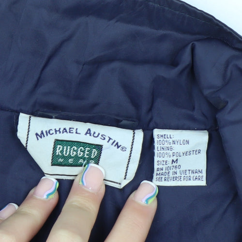 Michael Austin Men's Blue M Windbreaker Nylon Full Zip Jacket