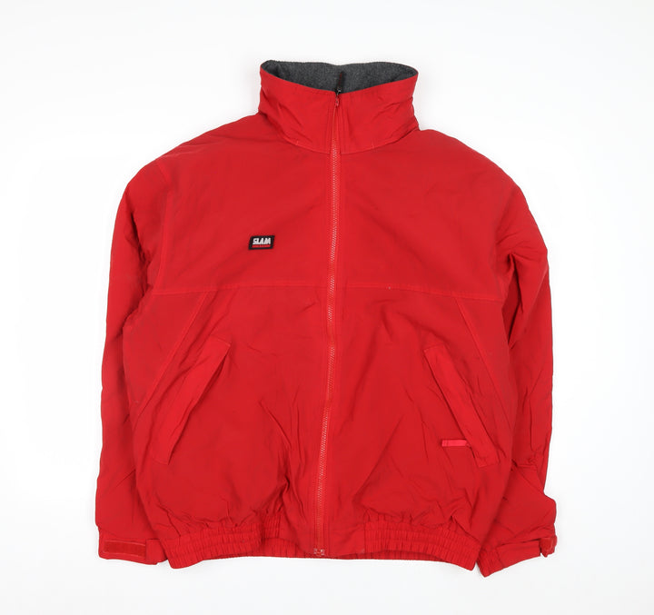 SLAM Men's Red XL Windbreaker Jacket Nylon Waterproof Lined Sportswear