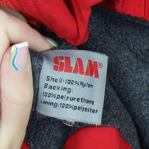 SLAM Men's Red XL Windbreaker Jacket Nylon Waterproof Lined Sportswear