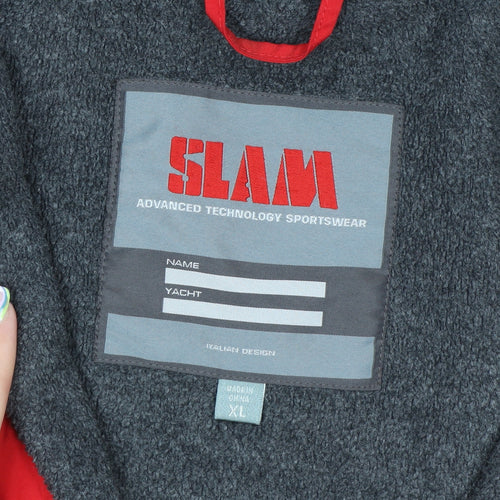 SLAM Men's Red XL Windbreaker Jacket Nylon Waterproof Lined Sportswear