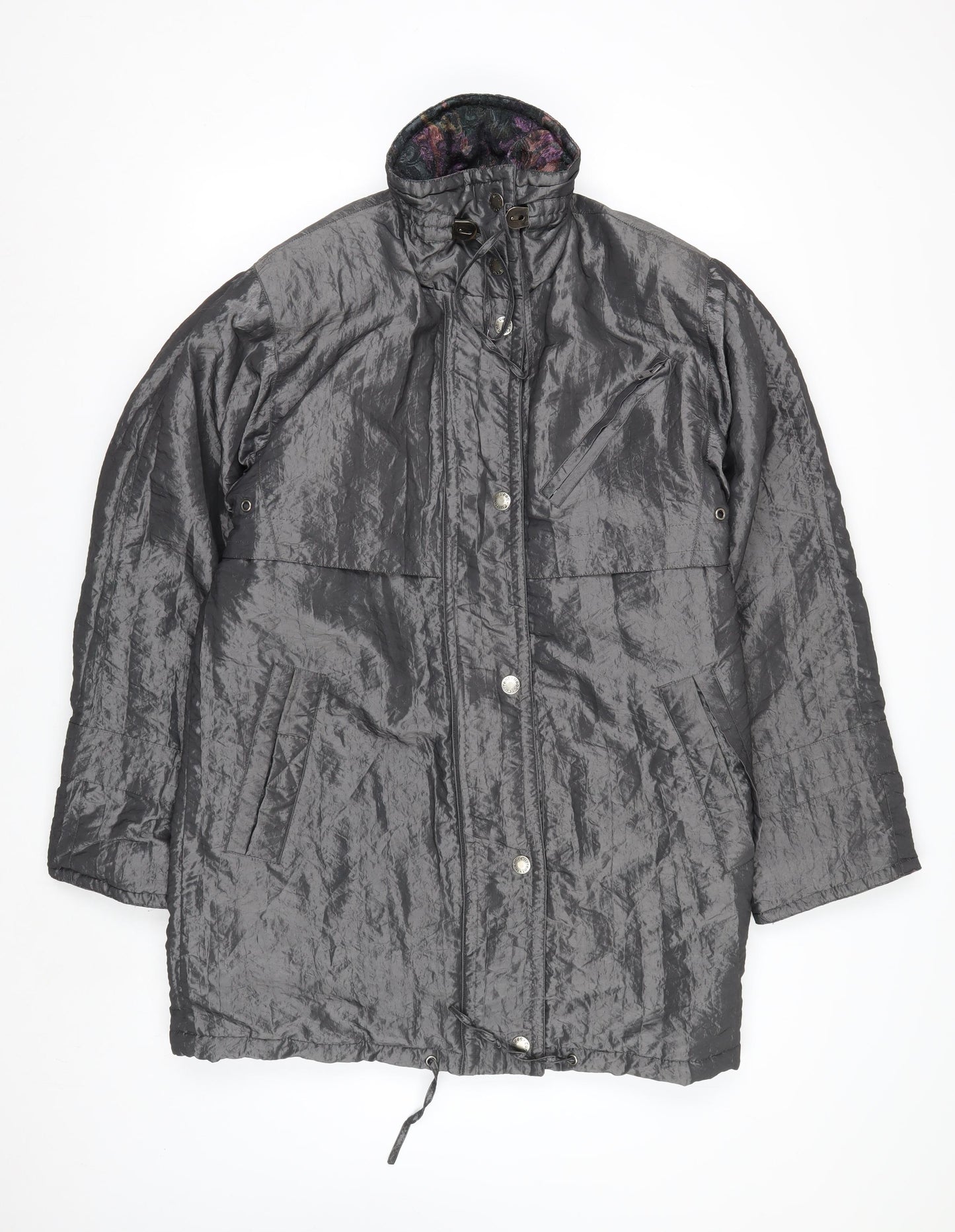 Be In The Current Seen Men's Grey Mid-Length Parka Jacket Size S