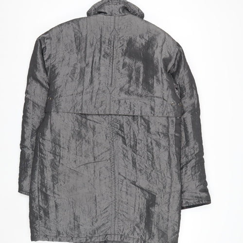 Be In The Current Seen Men's Grey Mid-Length Parka Jacket Size S