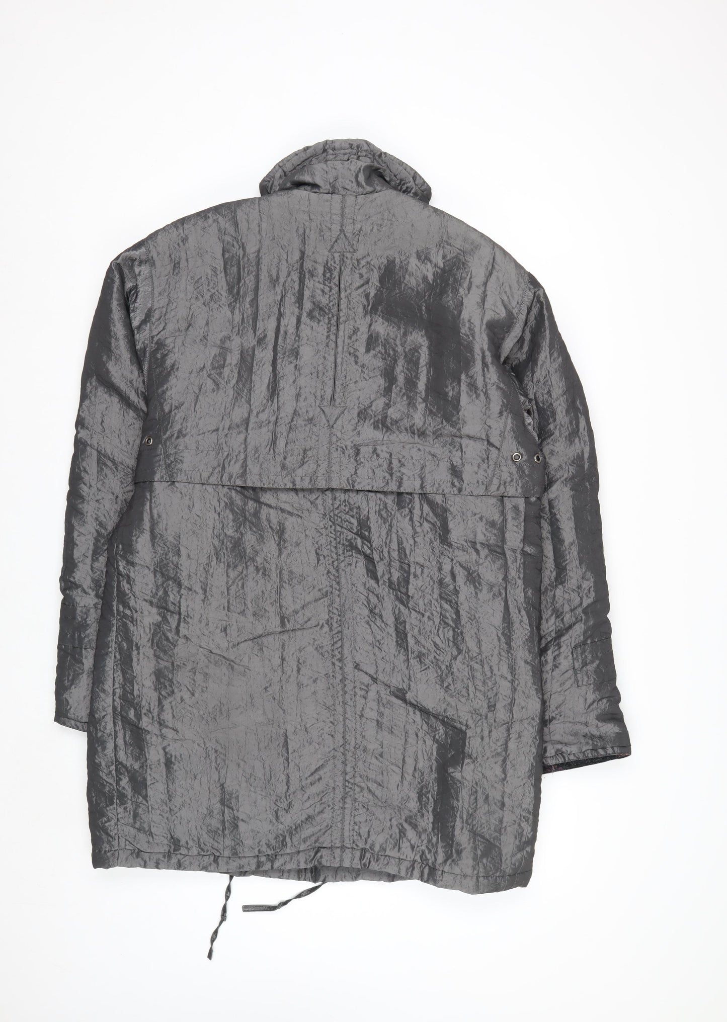 Be In The Current Seen Men's Grey Mid-Length Parka Jacket Size S