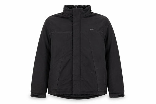 Front view of Slazenger Men's Black Medium Puffer Jacket Winter Coat