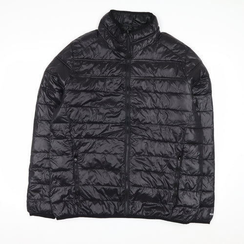 EXIT59 Men's Black Puffer Jacket L Lightweight Full Zip Winter Coat
