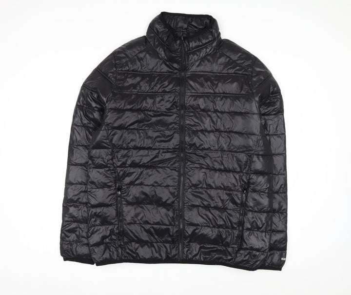EXIT59 Men's Black Puffer Jacket L Lightweight Full Zip Winter Coat