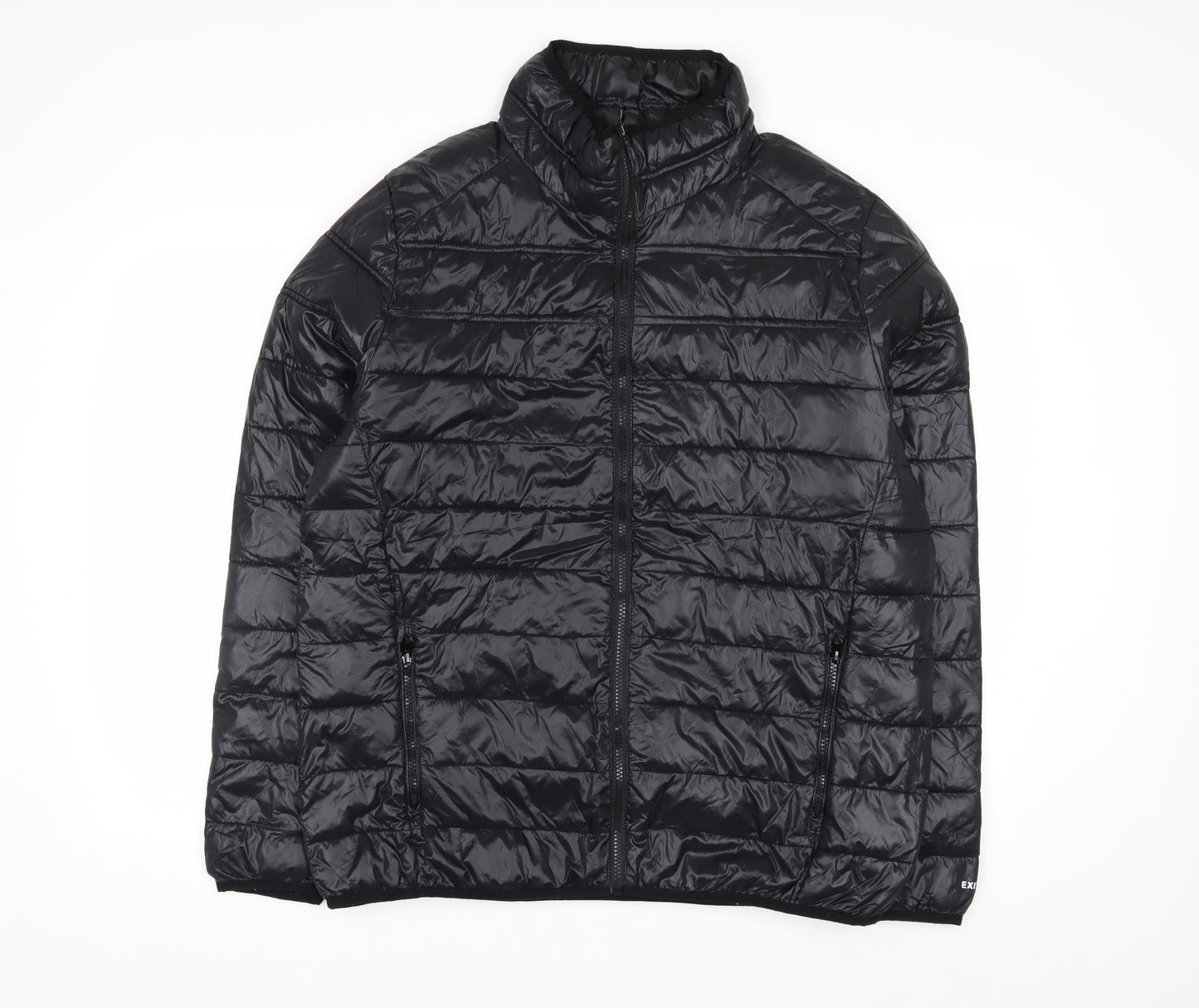 EXIT59 Men's Black Puffer Jacket L Lightweight Full Zip Winter Coat