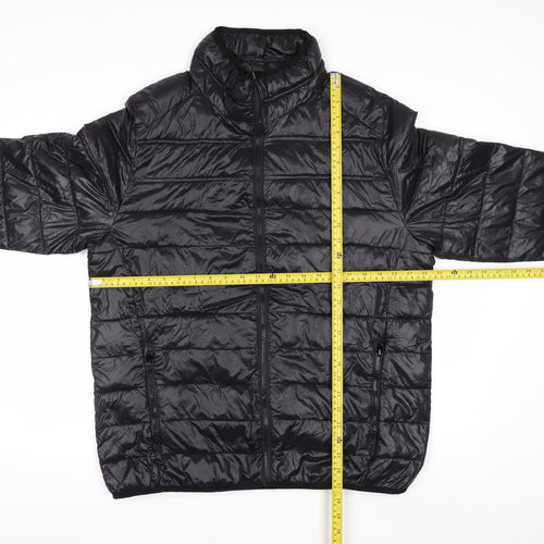 EXIT59 Men's Black Puffer Jacket L Lightweight Full Zip Winter Coat