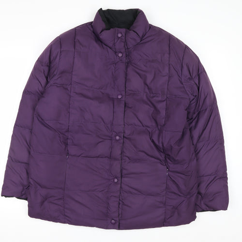 Lands' End Womens Purple Down Puffer Jacket Size 12 Regular Winter Coat