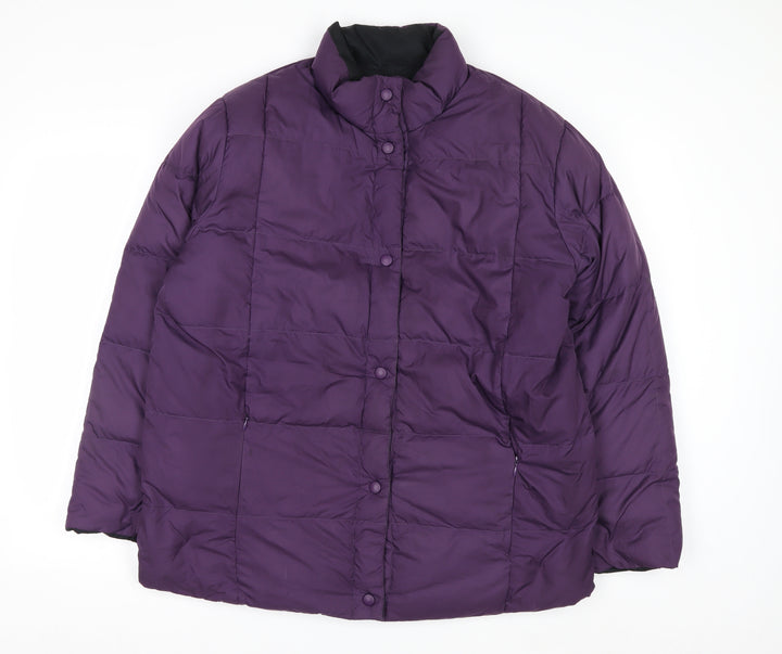 Lands' End Womens Purple Down Puffer Jacket Size 12 Regular Winter Coat