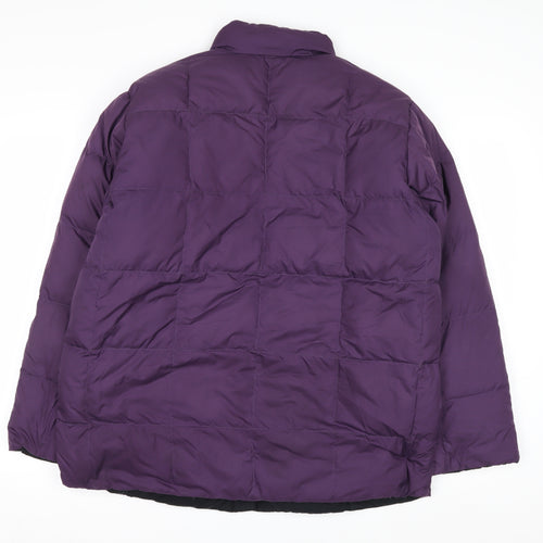 Lands' End Womens Purple Down Puffer Jacket Size 12 Regular Winter Coat
