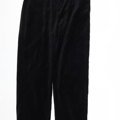 Marks and Spencer Women Black Velvet Trousers Size 10 Regular