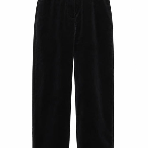 Marks and Spencer Women Black Velvet Trousers Size 10 Regular