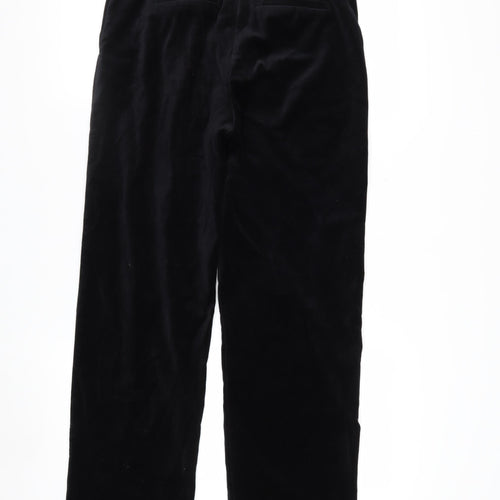 Marks and Spencer Women Black Velvet Trousers Size 10 Regular