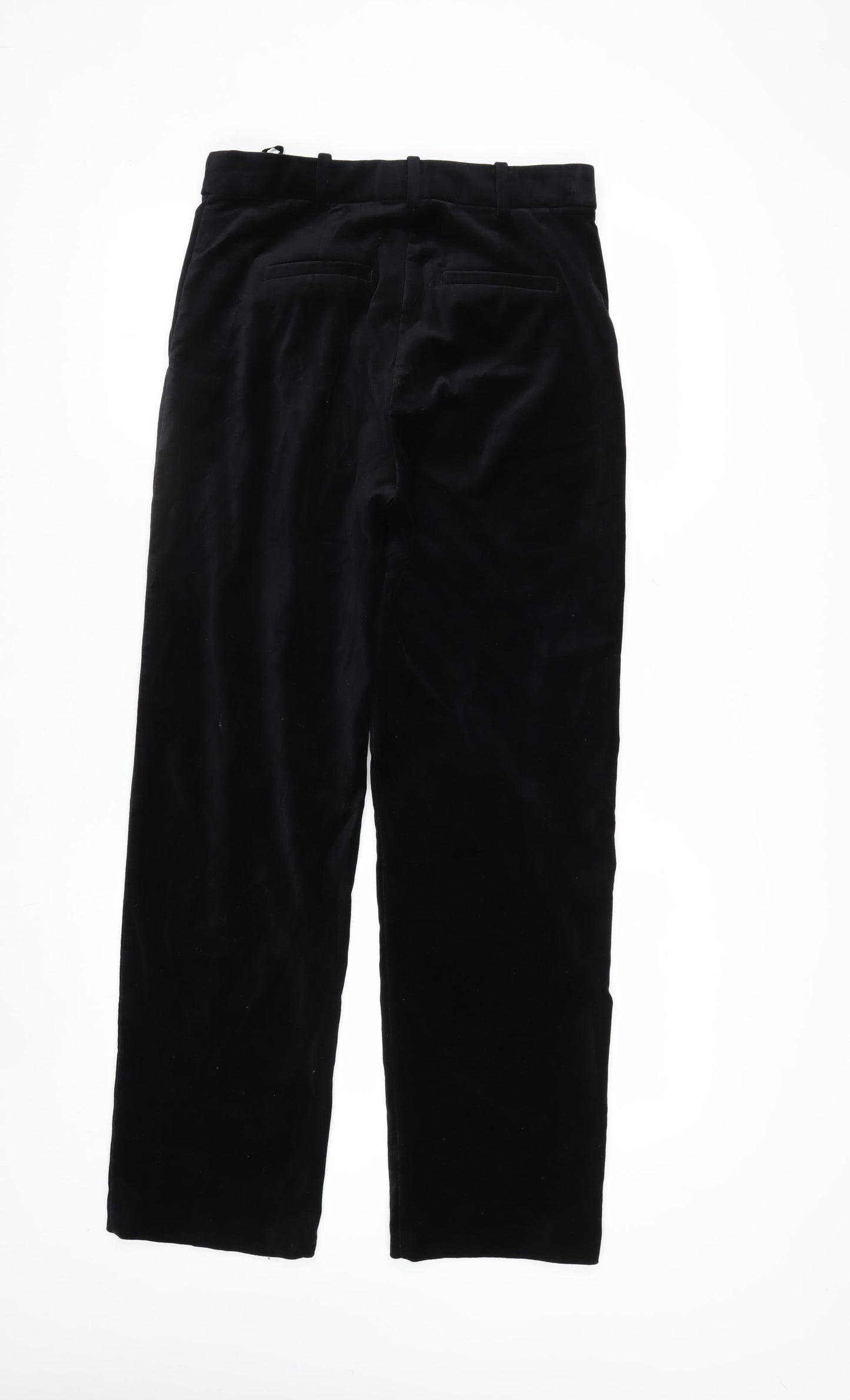 Marks and Spencer Women Black Velvet Trousers Size 10 Regular