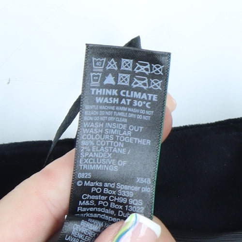Marks and Spencer Women Black Velvet Trousers Size 10 Regular