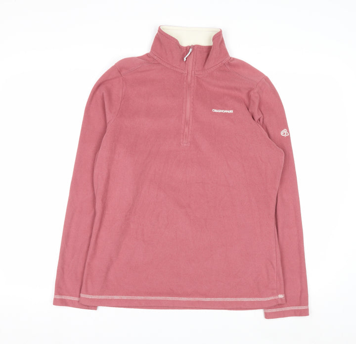 Craghoppers Women Pink 1/2 Zip Fleece Sweatshirt UK 12