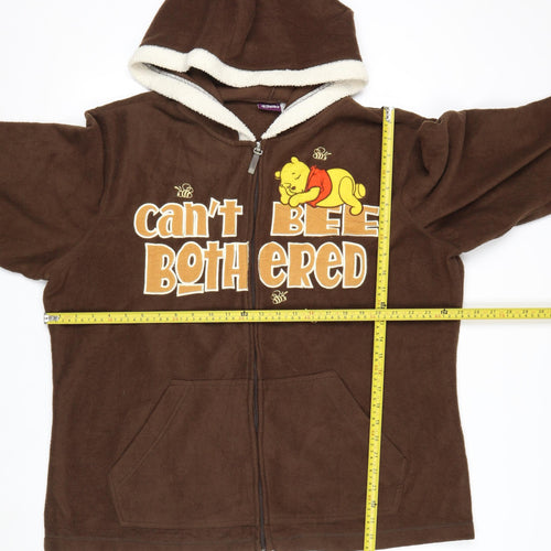 Disney Women Plus Brown Full Zip Fleece Hoodie Winnie the Pooh 3X