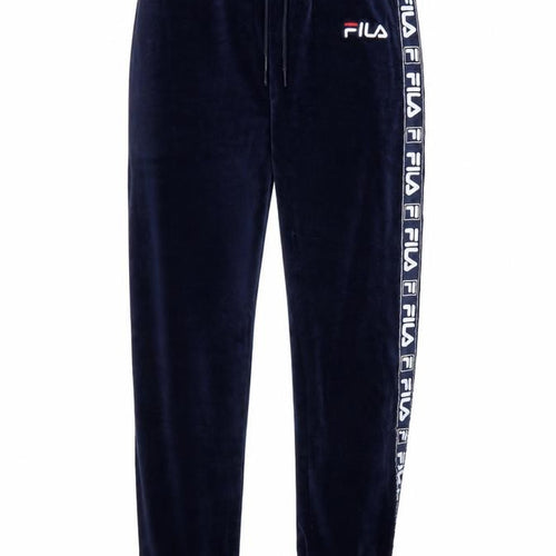 Fila Womens Blue Velour Jogger Trousers Size S Elastic Waist