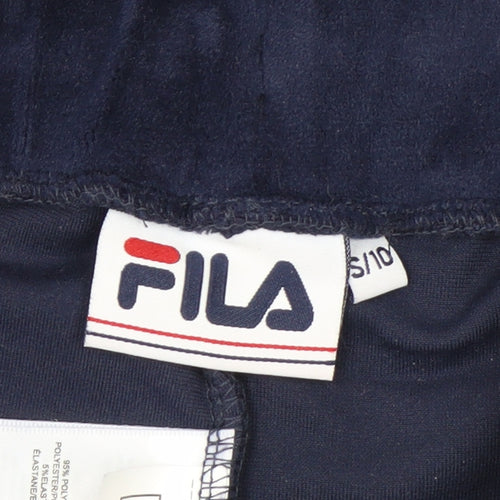 Fila Womens Blue Velour Jogger Trousers Size S Elastic Waist