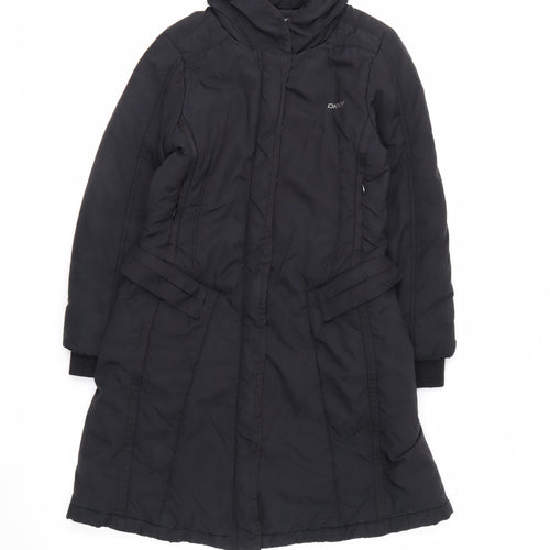 DKNY Women's Black Long Puffer Coat Size 10 Insulated Winter Jacket