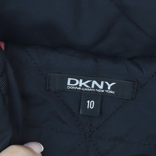 DKNY Women's Black Long Puffer Coat Size 10 Insulated Winter Jacket