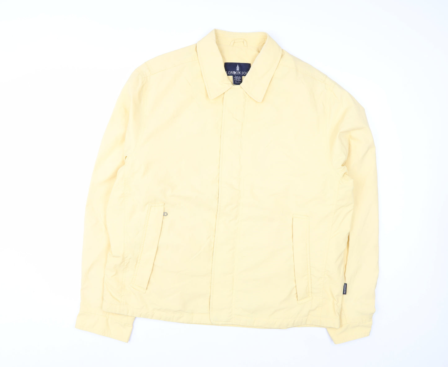 London Fog Men's Beige XL Nylon Basic Jacket Lined Zip Casual Spring Coat