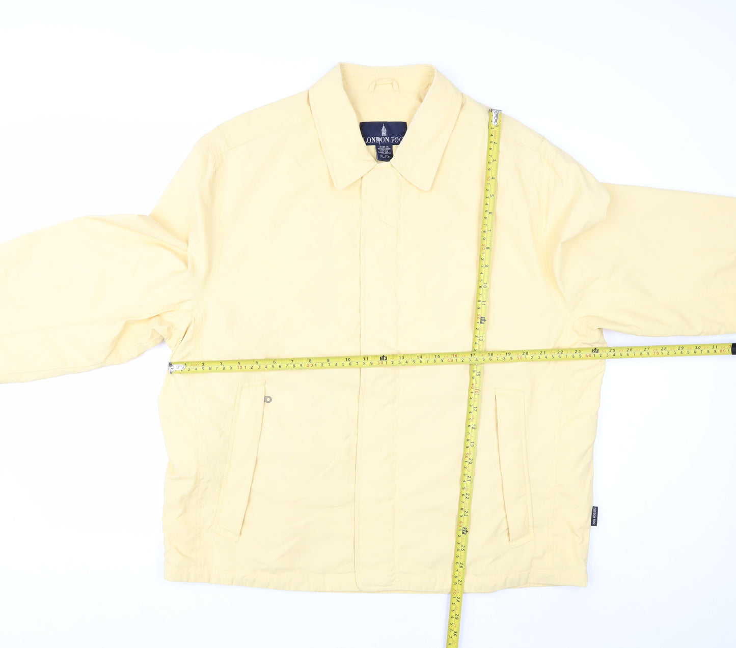 London Fog Men's Beige XL Nylon Basic Jacket Lined Zip Casual Spring Coat