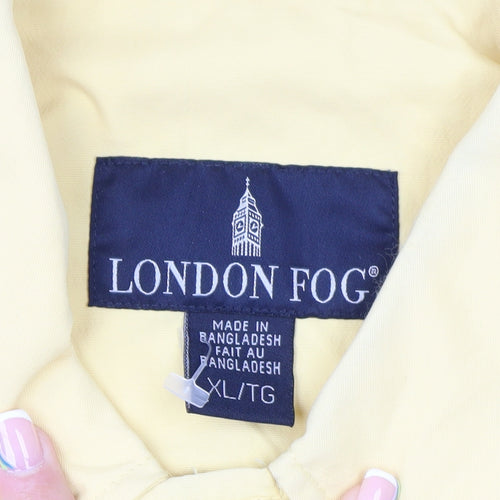 London Fog Men's Beige XL Nylon Basic Jacket Lined Zip Casual Spring Coat
