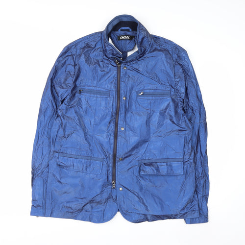 DKNY Men's Blue Lightweight Full Zip Jacket Size L Regular Fit