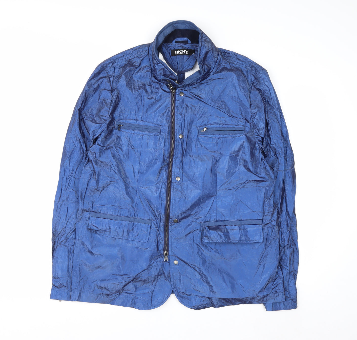 DKNY Men's Blue Lightweight Full Zip Jacket Size L Regular Fit