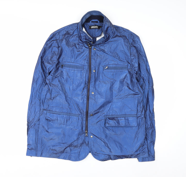 DKNY Men's Blue Lightweight Full Zip Jacket Size L Regular Fit