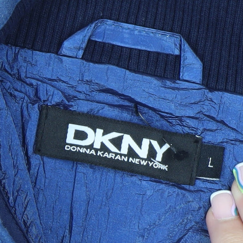 DKNY Men's Blue Lightweight Full Zip Jacket Size L Regular Fit