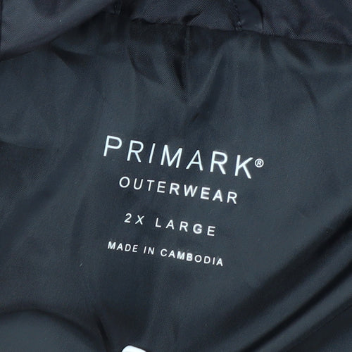 Primark Men's Black 2XL Puffer Hooded Winter Jacket