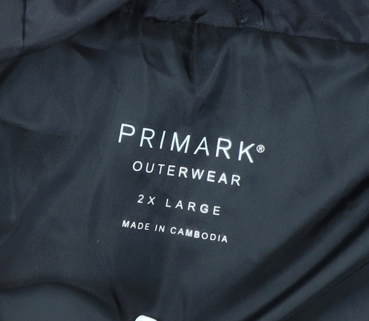 Primark Men's Black 2XL Puffer Hooded Winter Jacket