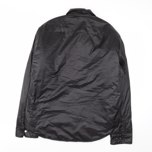 H&M Men's Black M Puffer Jacket Polyester Lightweight Mid-Length